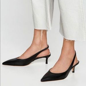 Zara basics pointy toes sling back low heel size 38